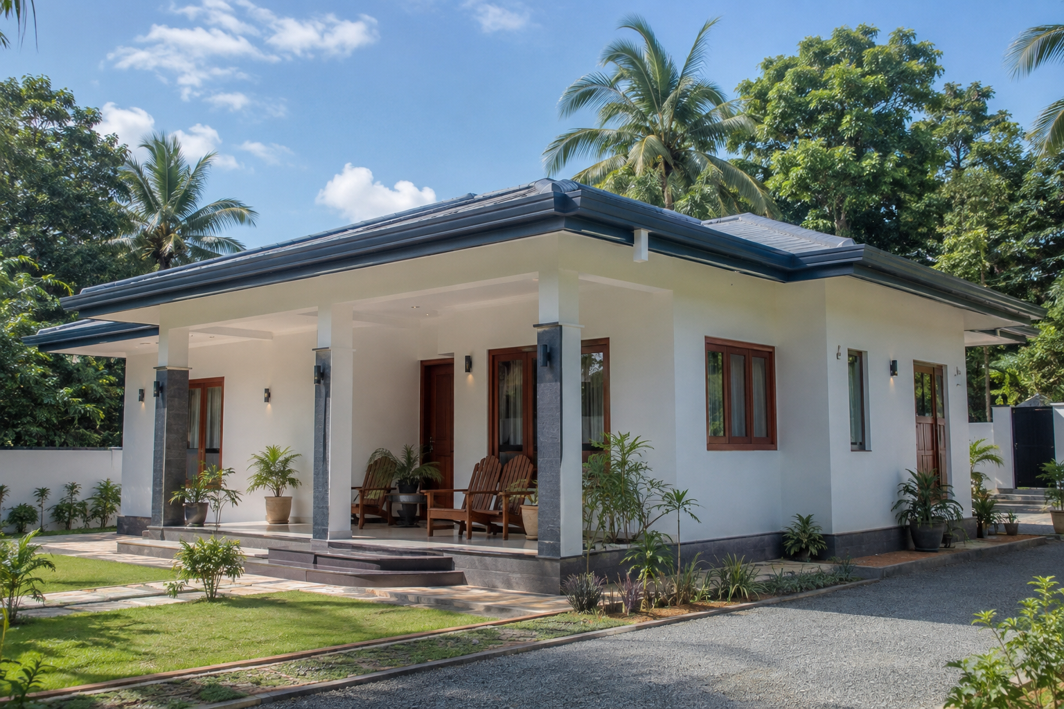 Modern Essential single-storey Sri Lankan home design