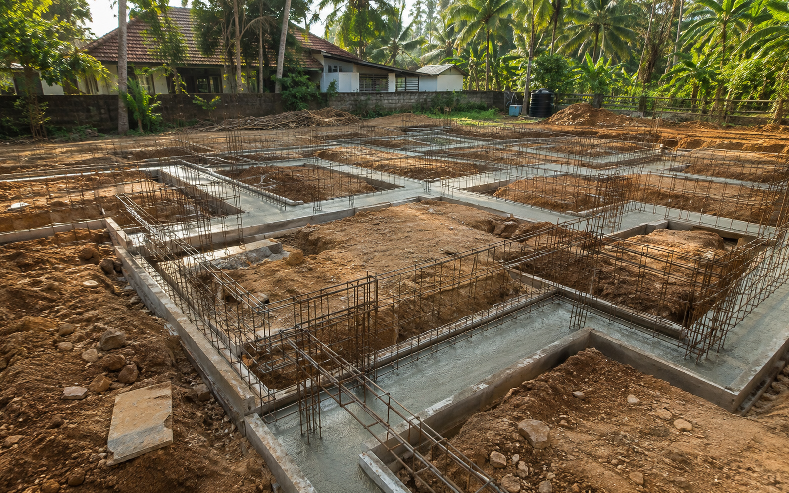 Week 04 foundation construction progress in Sri Lanka