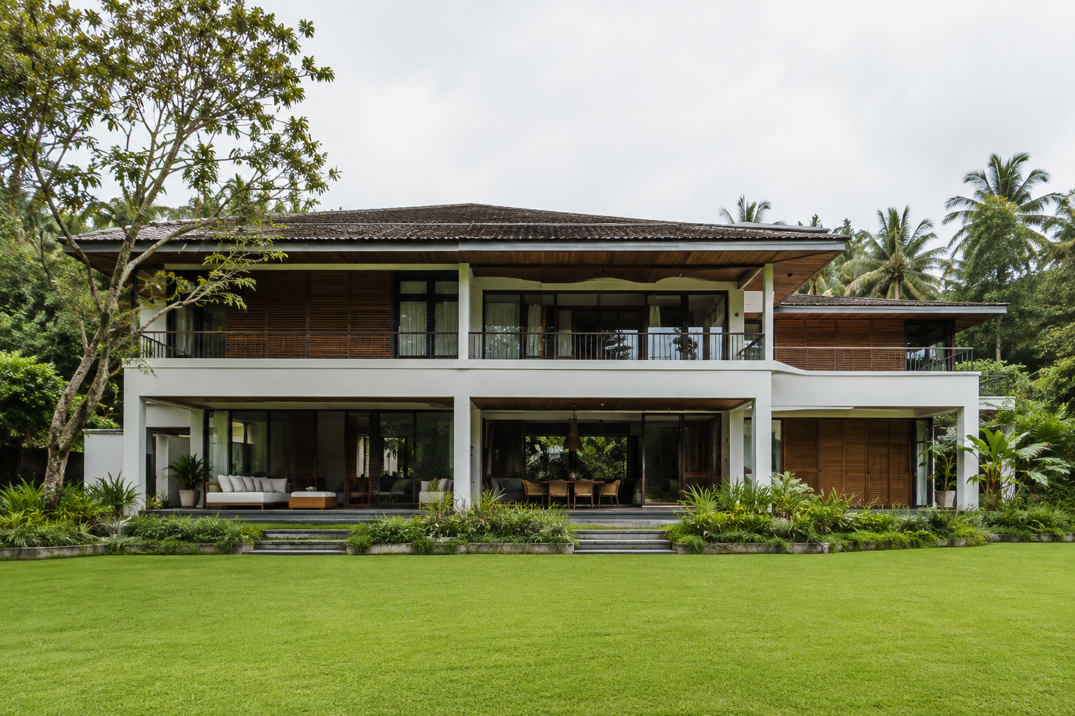 Modern tropical residence construction in Sri Lanka
